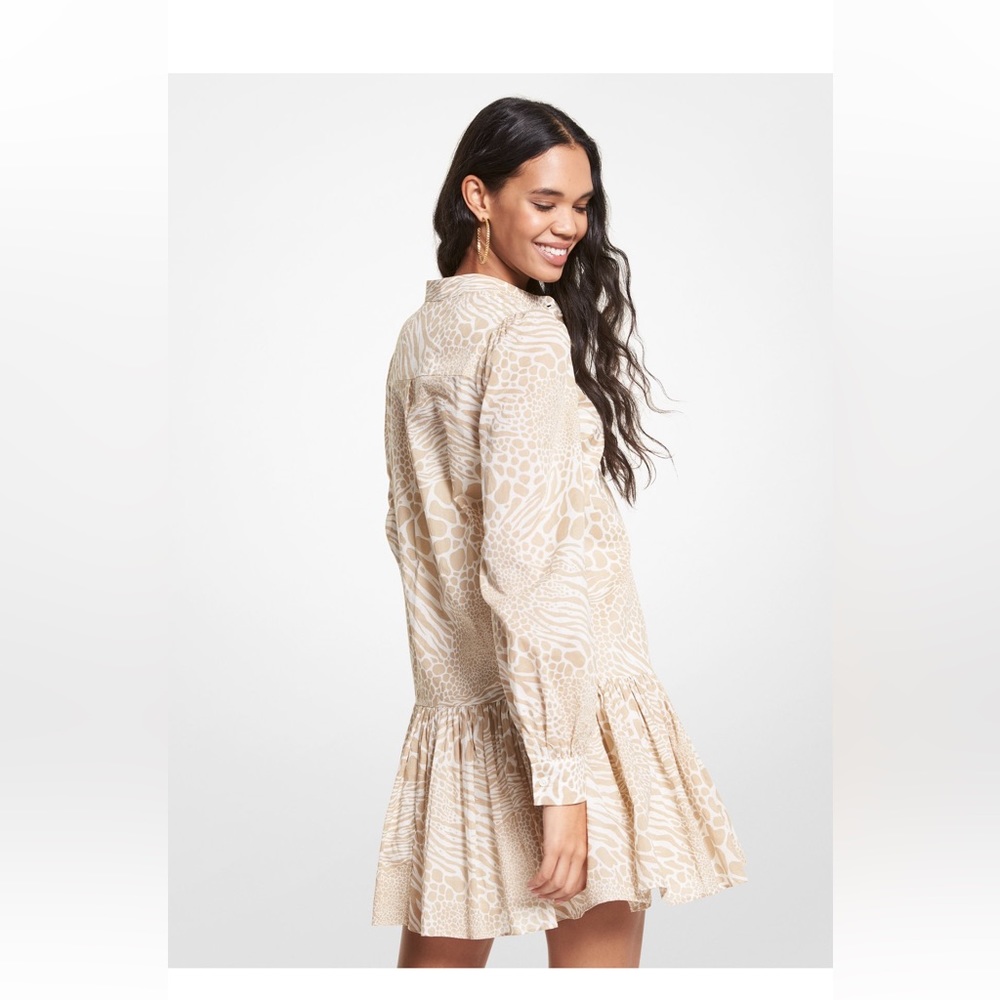 MICHAEL Michael Kors Beige and White Animal-Print Mini Dress